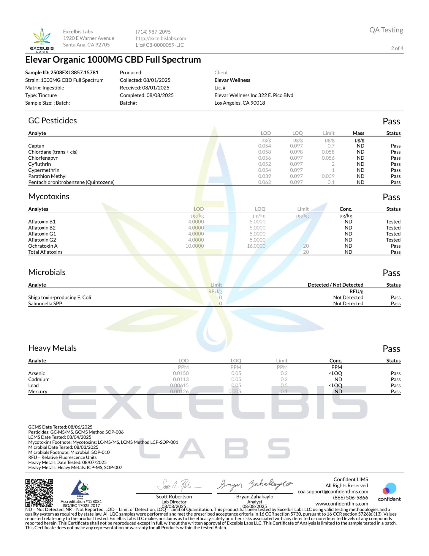 ELEVAR FULL SPECTRUM TINCTURE W/CBC, 1000mg