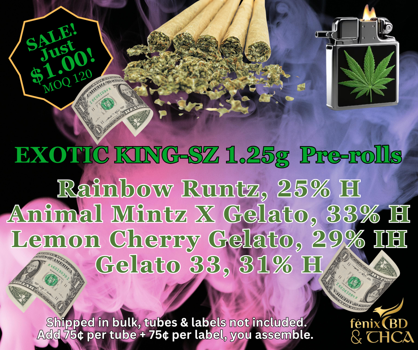 THCA REGULAR KING-SIZE PRE-ROLLS