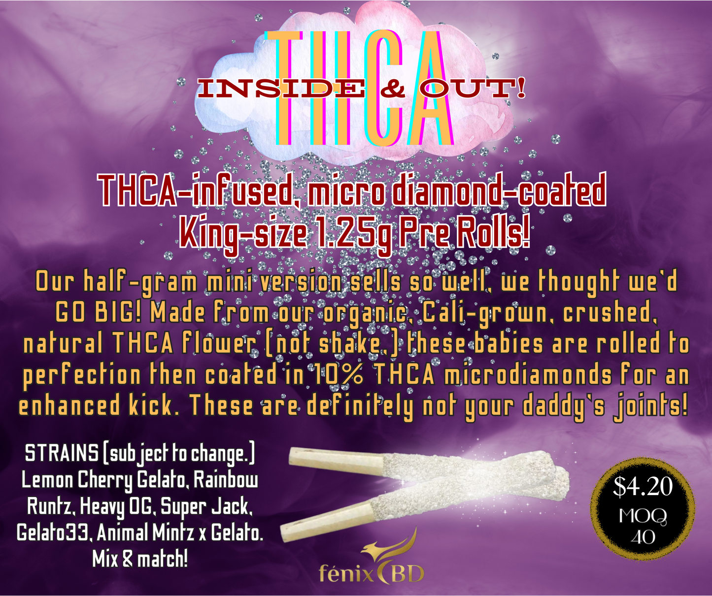 KIEF & DIAMONDS KING-SIZE PRE-ROLLS