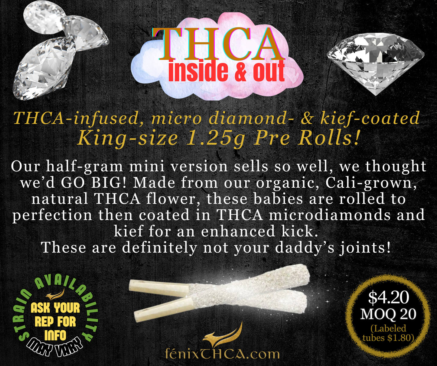 KIEF & DIAMONDS KING-SIZE PRE-ROLLS