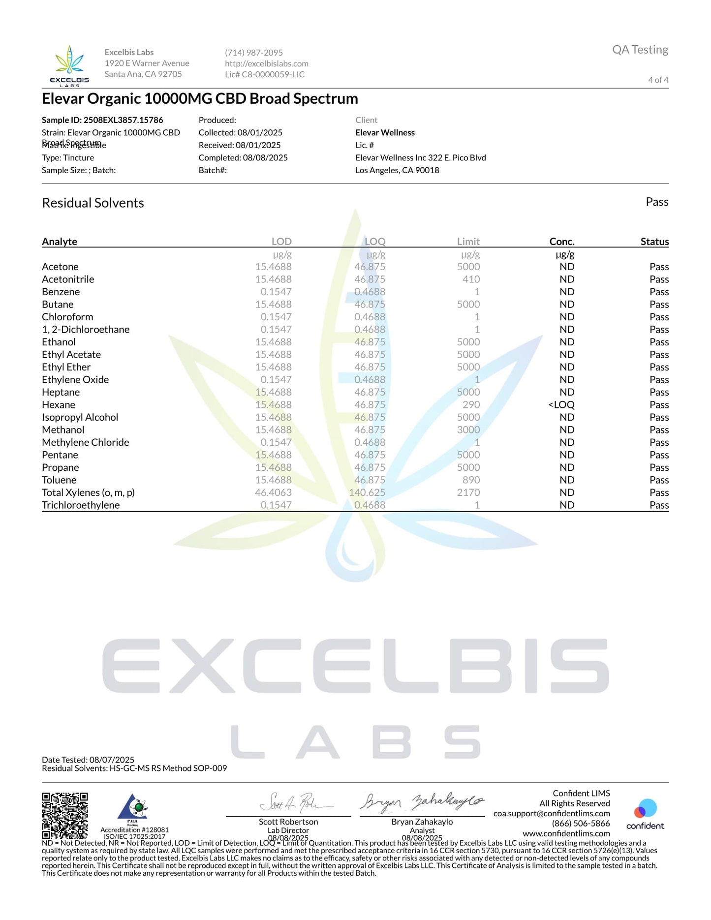 ELEVAR 10,000mg BROAD SPECTRUM ULTRA CBD TINCTURE W/ CBG & CBN