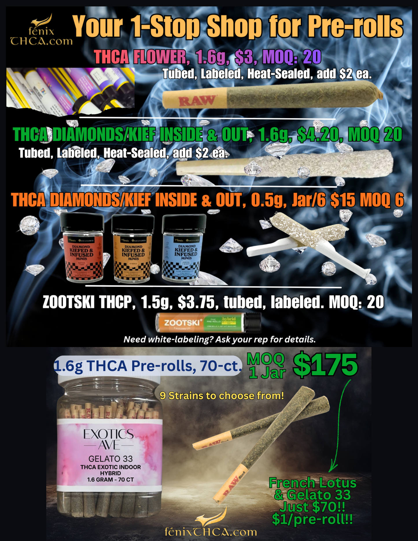 FENIX KING-SIZE THCA 1.6g PRE-ROLLS