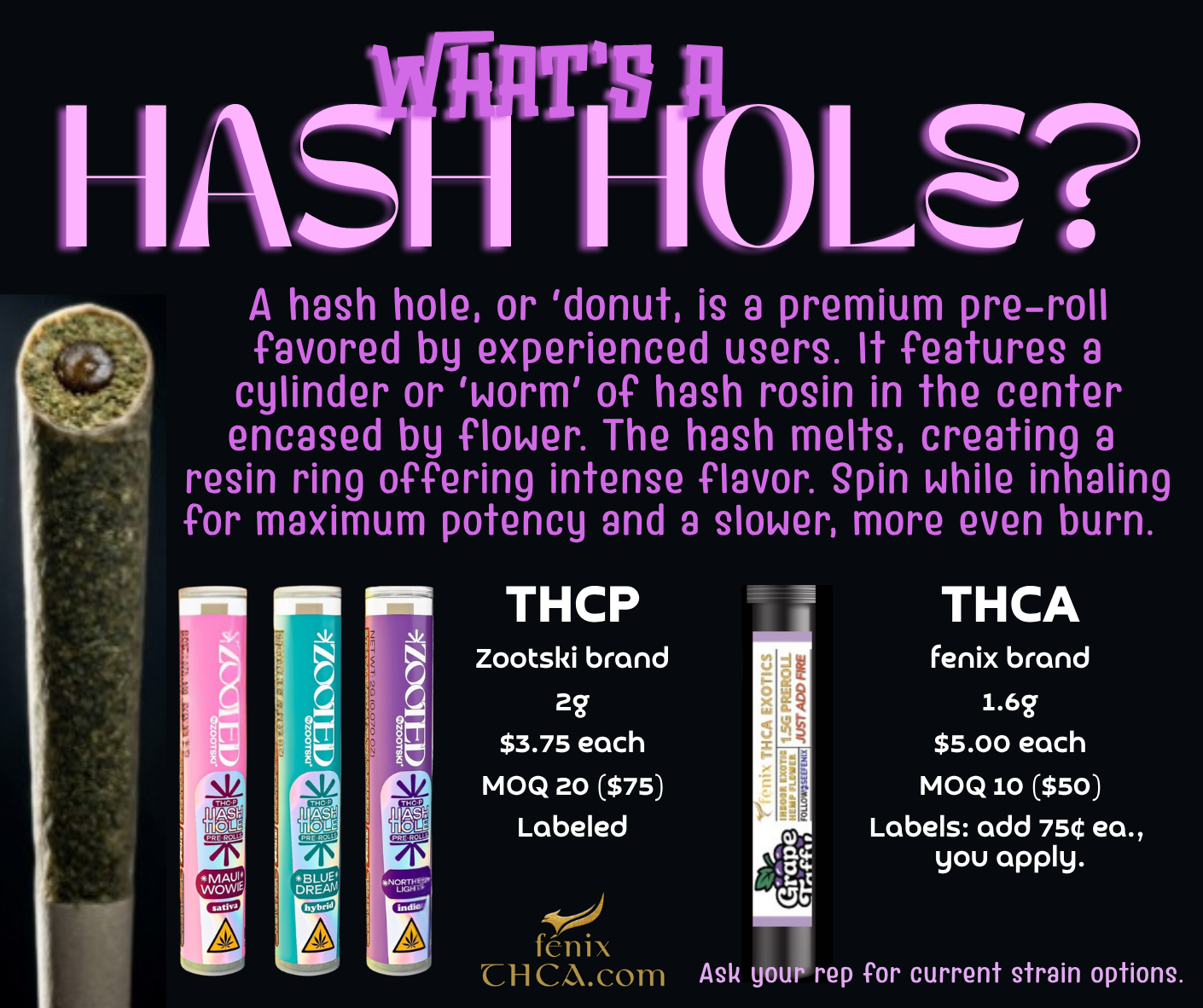 FENIX THCA 1.6g HASH HOLE DONUT PRE-ROLLS