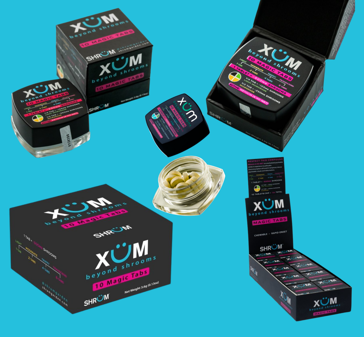 MUSHROOM EDIBLES: XÜM SHRUM ORANGE CHEWABLE TABLETS. 2mg Metocin/4-HO-MET.