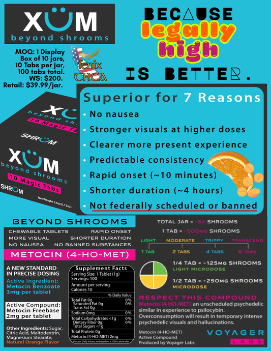 XUM Beyond Shrooms Metocin Tablets
