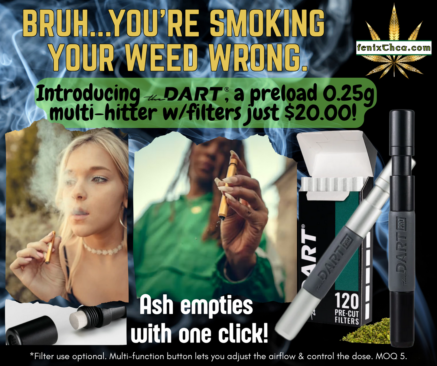 DART PRO Preload Multi-Hitter Pipe with Optional-Use Filters