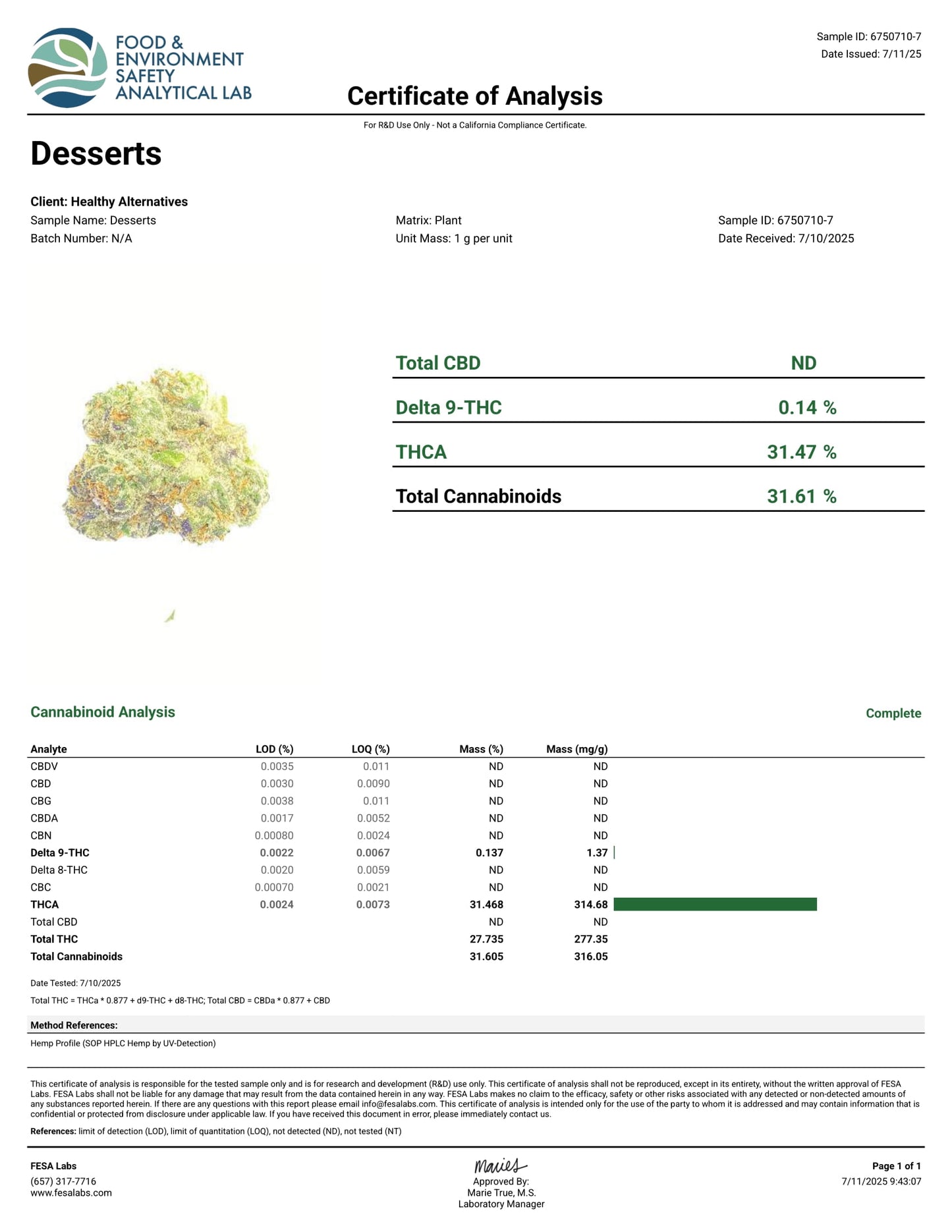 DESSERTS THCA FLOWER, BRANDED & JARRED