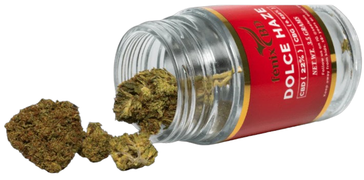 DOLCE HAZE CBD FLOWER, BRANDED & JARRED