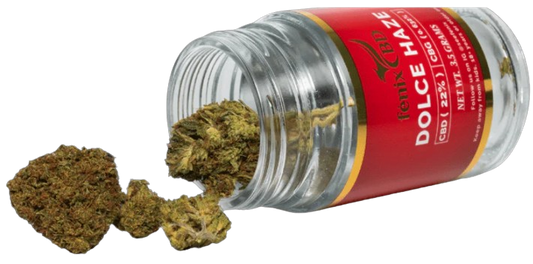 DOLCE HAZE CBD FLOWER, BRANDED & JARRED