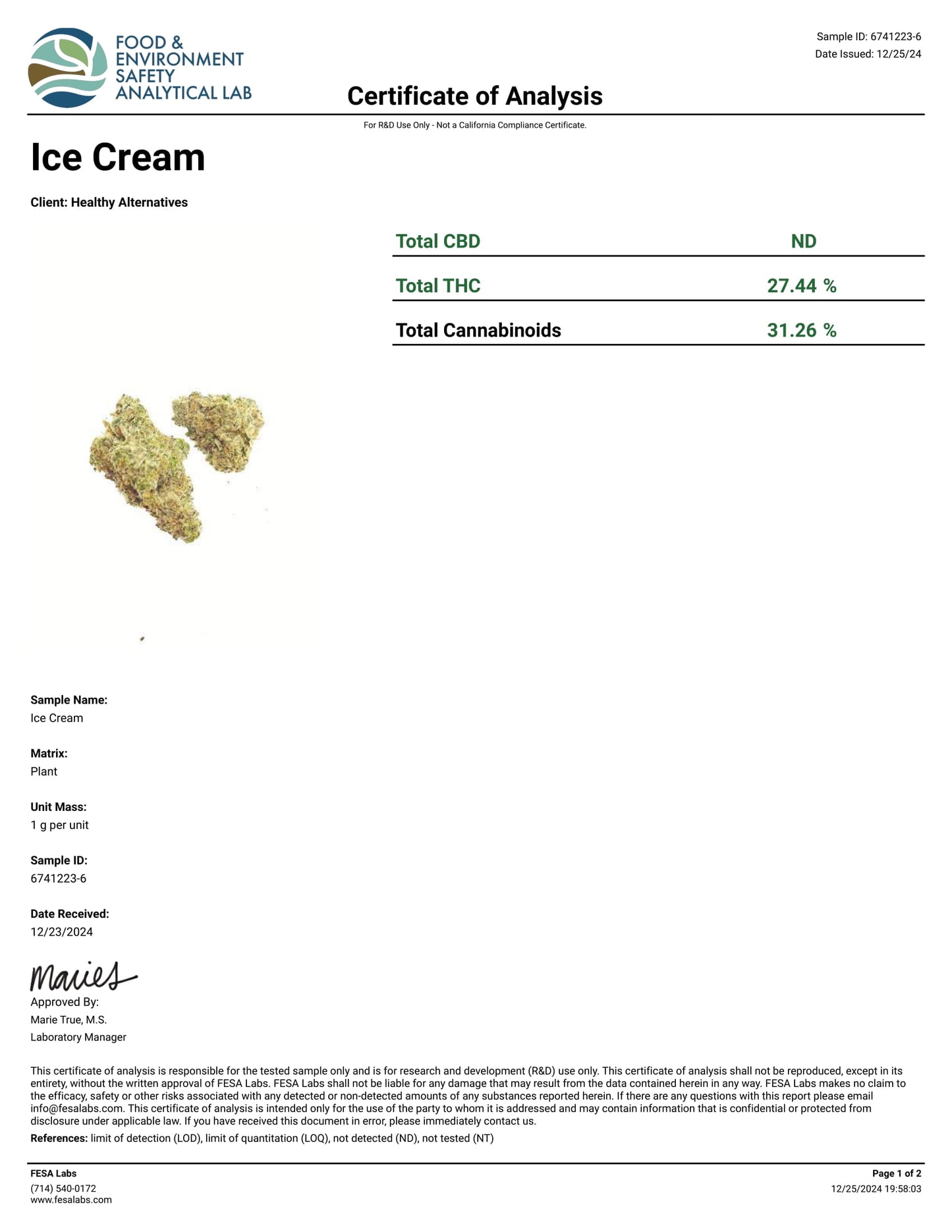 ICE CREAM CAKE THCA FLOWER, BRANDED & JARRED