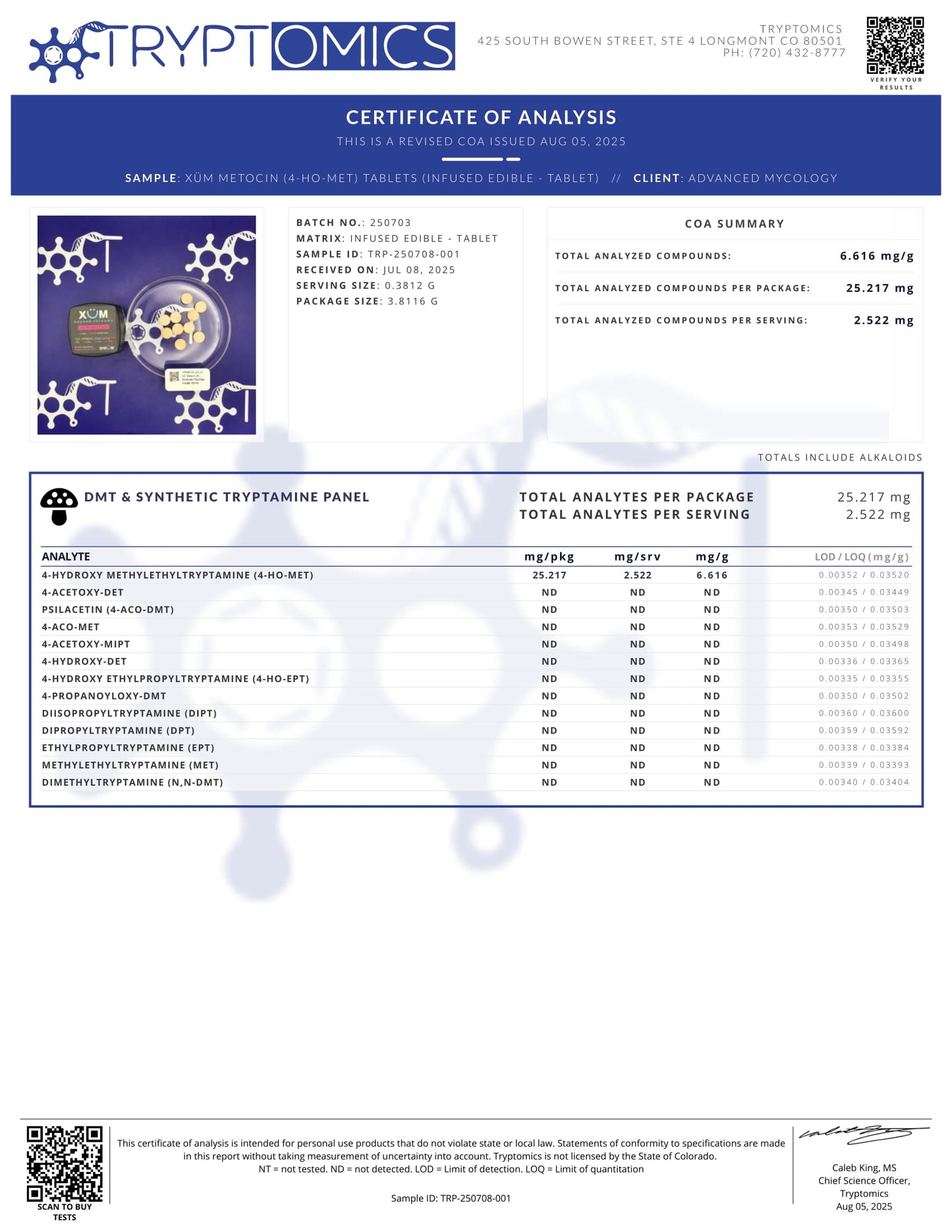 XUM Beyond Shrooms Metocin Tablets