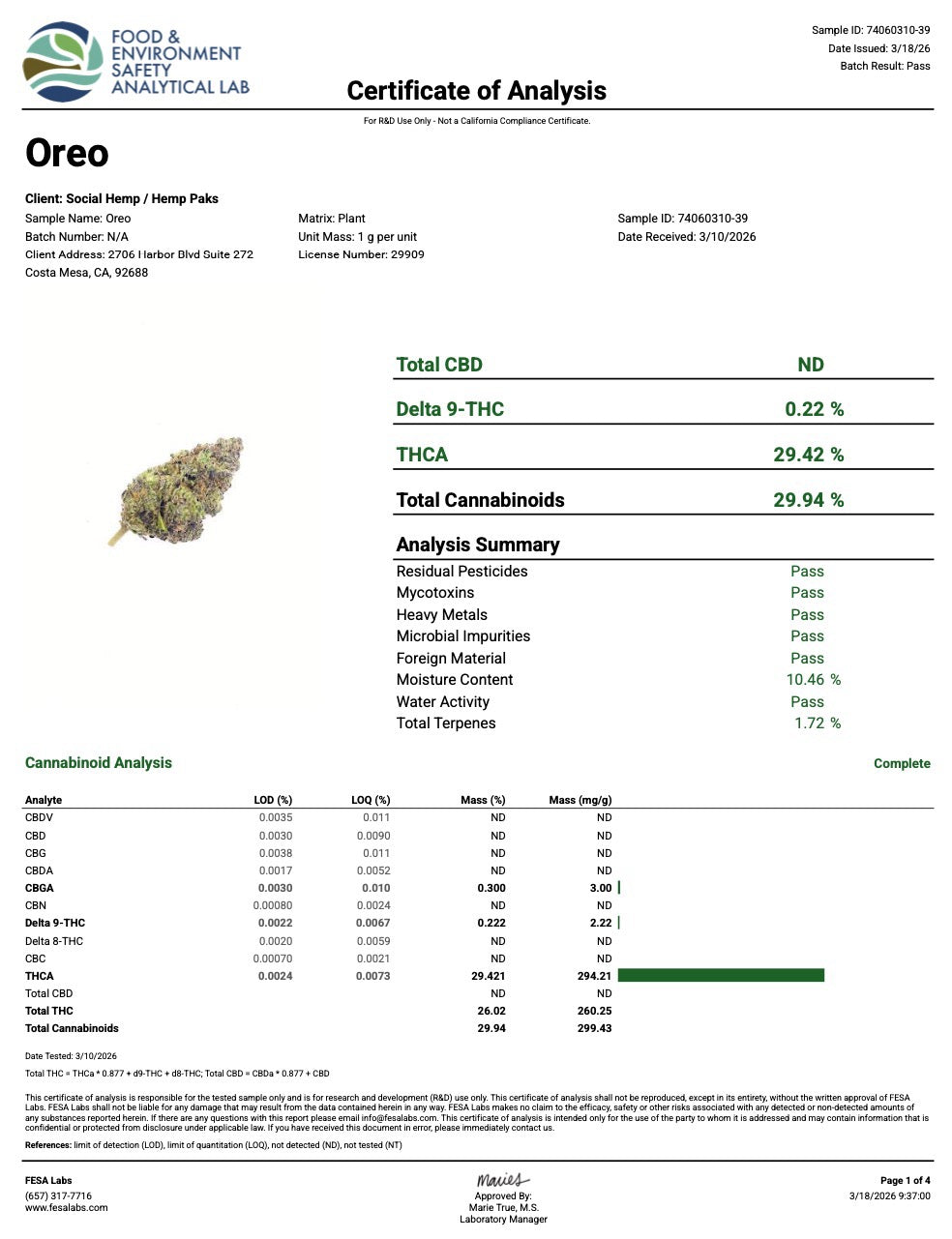 BULK THCA ECONOMY FLOWER INDOOR OREOZ