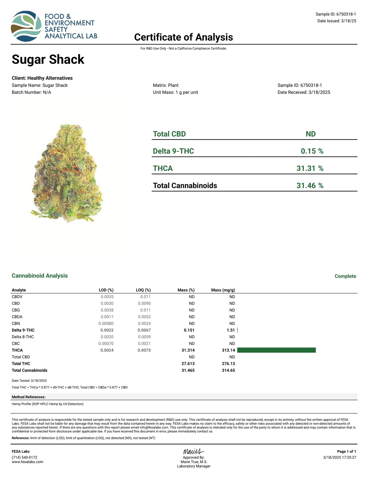 SUGAR SHACK THCA FLOWER, BRANDED & JARRED