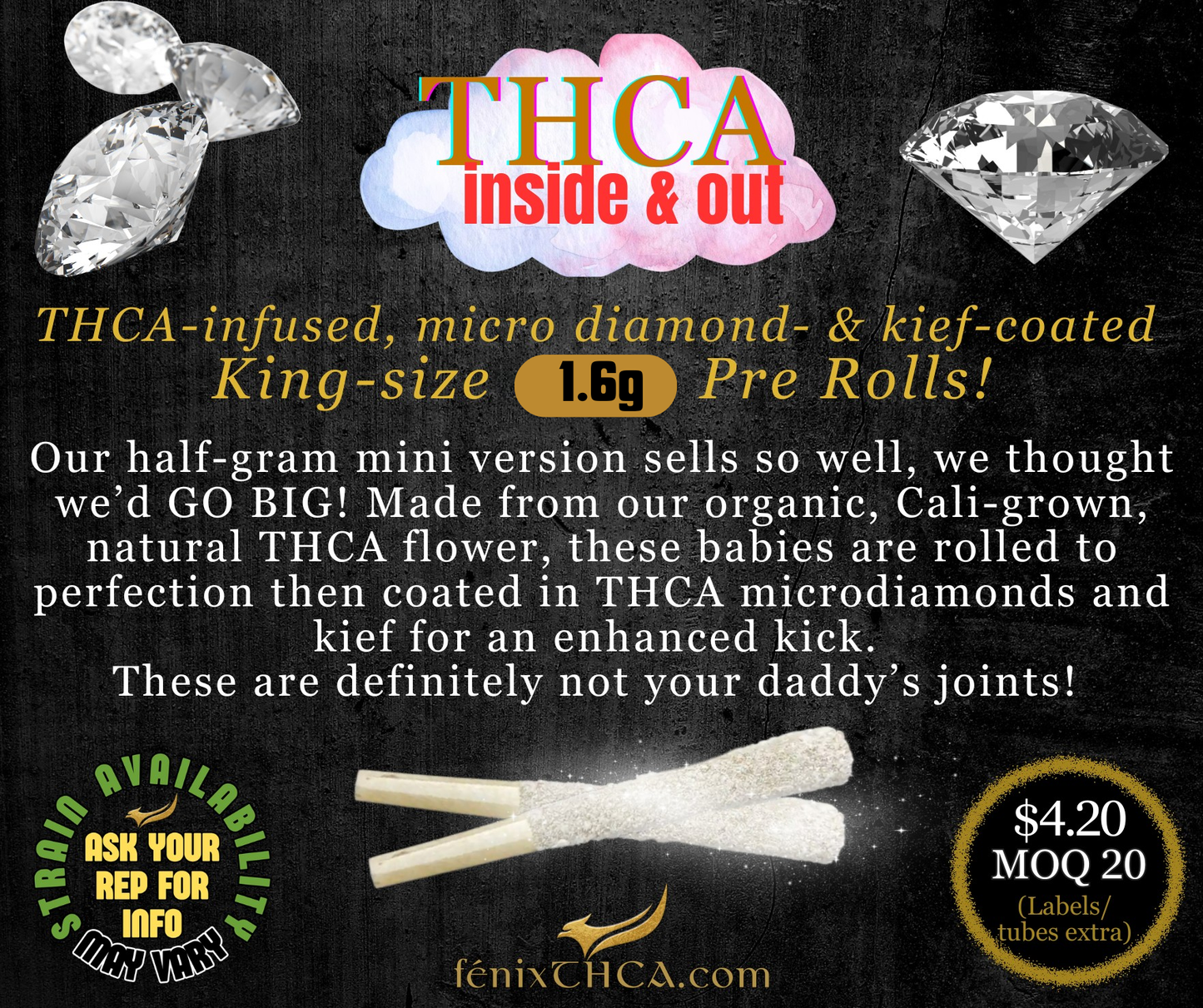 KIEF & DIAMONDS KING-SIZE PRE-ROLLS