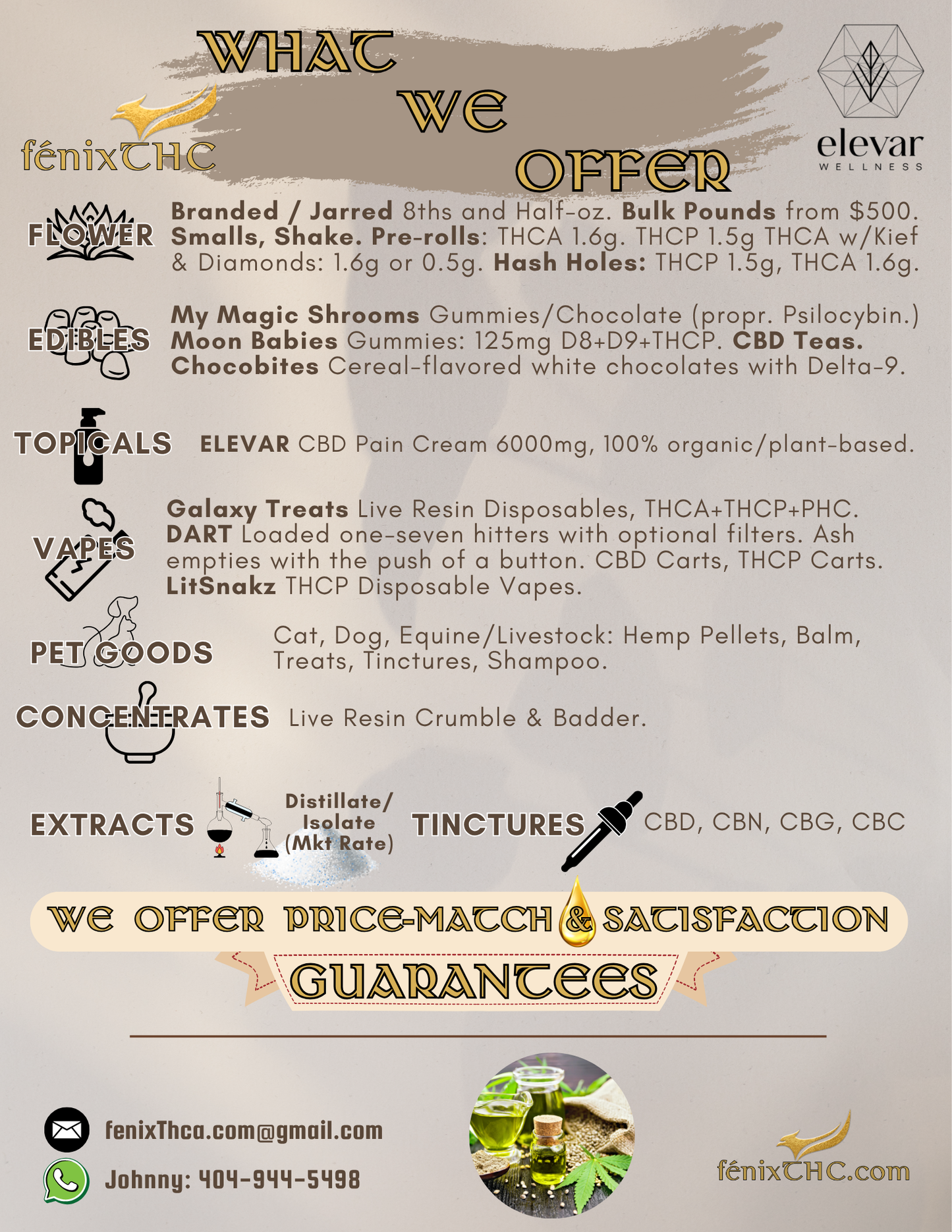 FLOWER MENUS : BULK THCA STRAINS, ECONOMY & PREMIUM: UPDATED 6/5