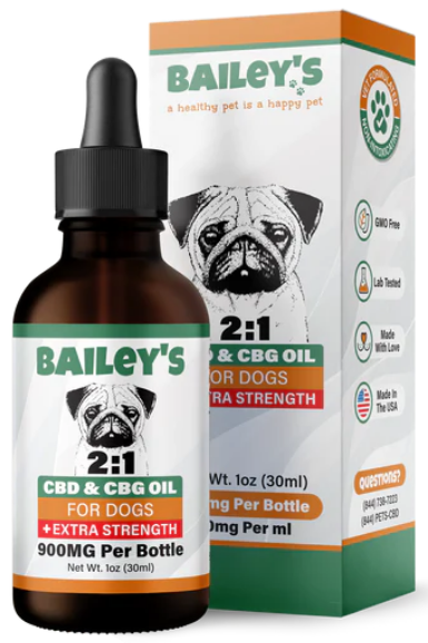 BAILEY'S CBD+CBG DOG TINCTURE EXTRA STRENGTH