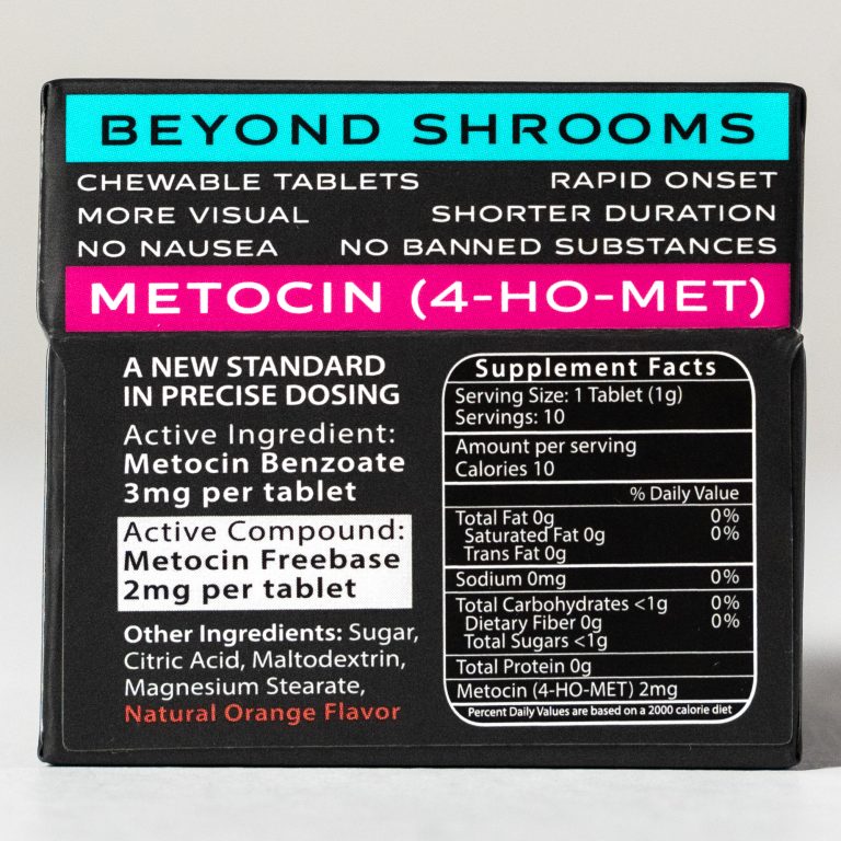 MUSHROOM EDIBLES: XÜM SHRUM ORANGE CHEWABLE TABLETS. 2mg Metocin/4-HO-MET.